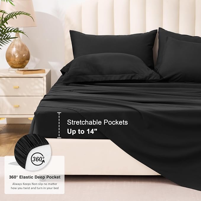 Love's cabin Queen Comforter Set Ash Black, 7 Pieces Queen Bed in a Bag - Image 6