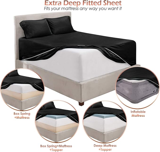 Hearth & Harbor Extra Deep Pocket Queen Sheets Sets - Image 6