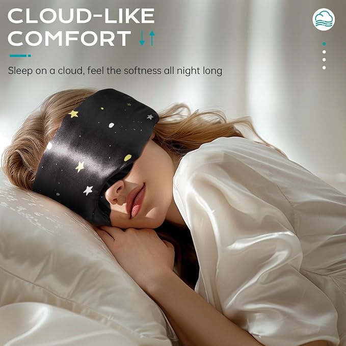 MUSICOZY Silk Sleep Mask for Women Men, Ultra-Soft Mulberry Silk Eye Mask - Image 5