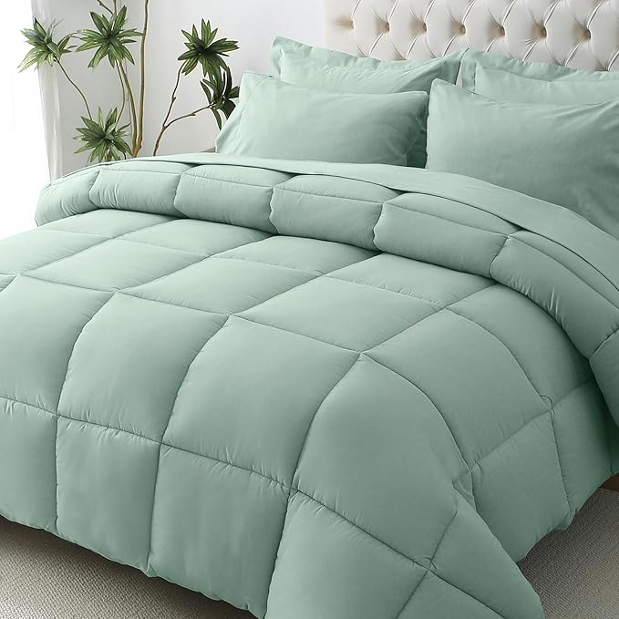JOLLYVOGUE Full Comforter Set, Ultra-Soft Bed in a Bag Full Size 7 Pieces by JOLLYVOGUE