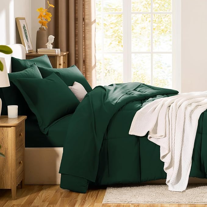 CozyLux Twin XL Comforter Set Emerald Green - Image 8