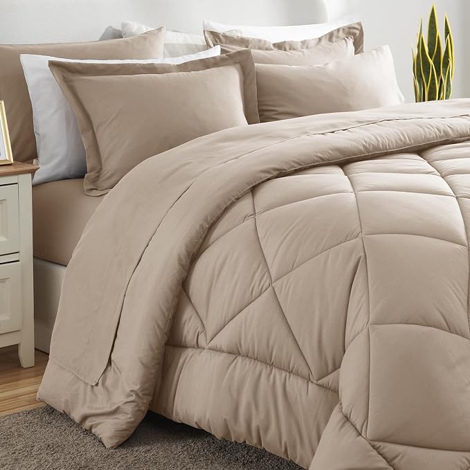 CozyLux Full Size Comforter Sets Wheat - Image 8