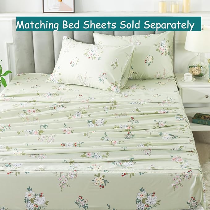 FADFAY Duvet Cover Set King/Cal King Floral Comforter Cover 100% Cotton Girls - Image 6