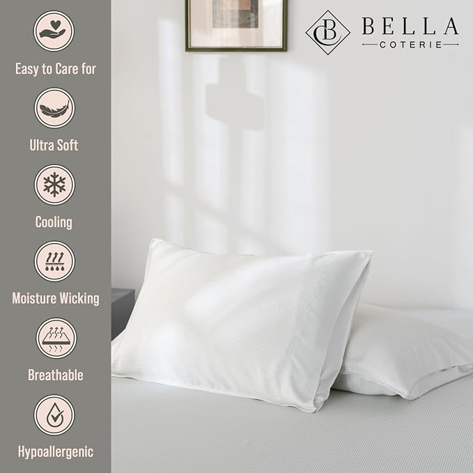 Bella Coterie | Luxury Bamboo Viscose Queen Size Pillowcase Set | 100% - Image 2
