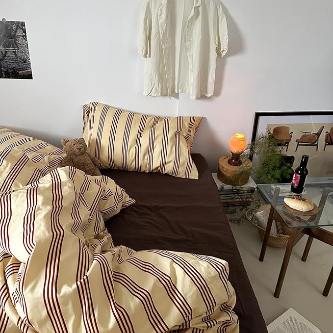 mixinni Retro Striped Duvet Cover Set King - Image 6