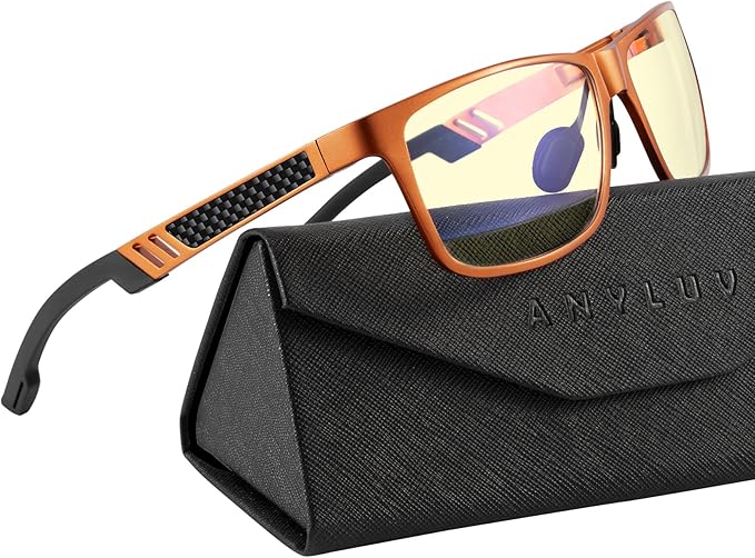 ANYLUV Blue Light Blocking Glasses Men Computer Gaming Glasses Lightweight by ANYLUV
