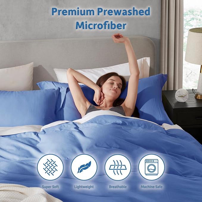 Nestl Calm Blue Duvet Cover Queen Size - Image 6