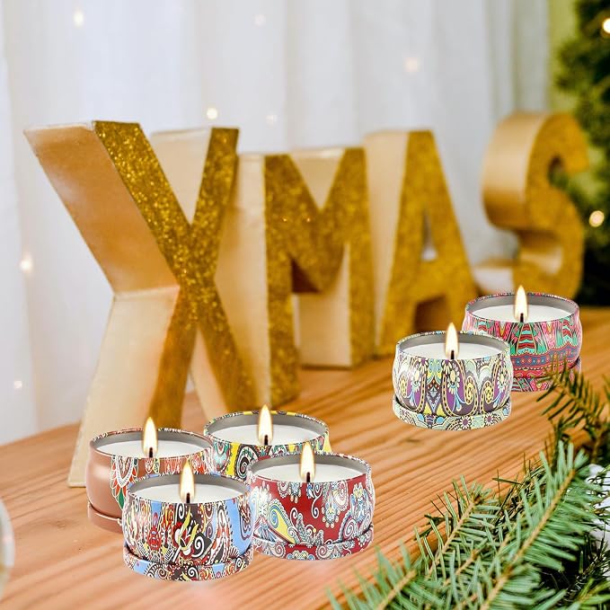 Scented Candles Gifts Set 24 Pack Soy Wax Travel Tin Advent Candles - Image 7