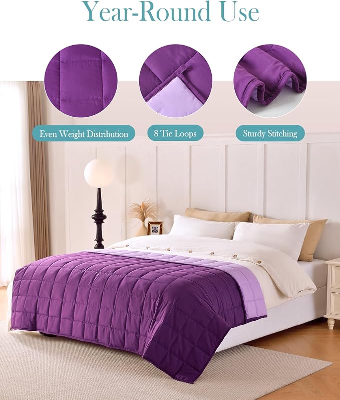 Topblan Weighted Blanket Full Size, Breathable Ultra Soft 12lbs Weighted Blanket - Image 4