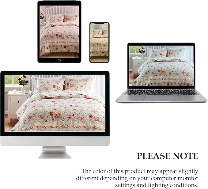 Greenland Home Antique Rose 100% Cotton Heirloom-Quality Quilt Set, 3-Piece - Image 10
