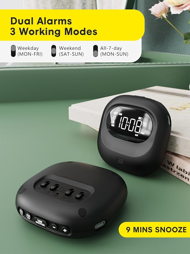 ROCAM Rechargeable Vibrating Alarm Clock Bed Shaker, 3000mAh Portable Travel - Image 7