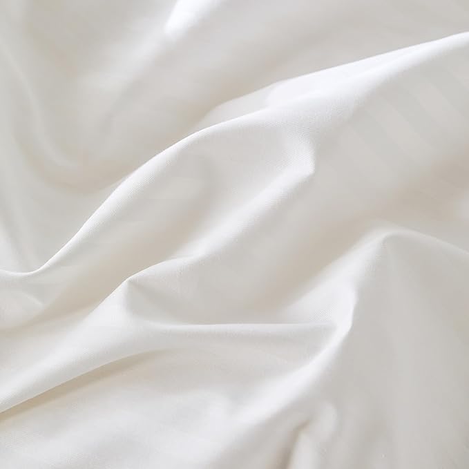 JELLYMONI 100% Natural Cotton 3pcs Striped Duvet Cover Sets, Satin Striped - Image 5