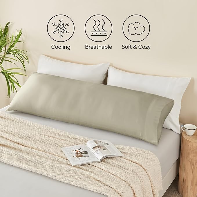 BEDELITE Body Pillow Cover, Rayon Made from Bamboo, Cooling Body Pillow - Image 5