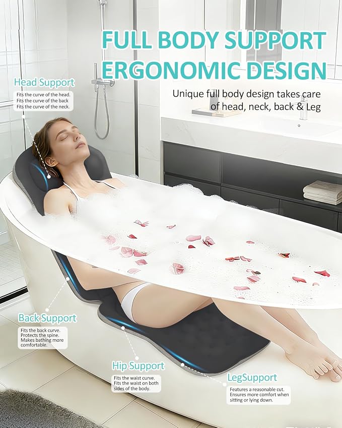Full Body Bath Pillow for Bathtub, 5D Thick Tub Pillow for Bathtub - Image 7