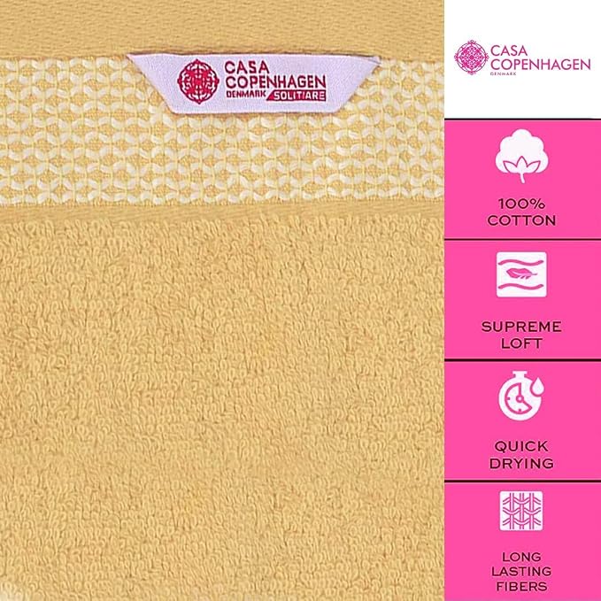 CASA COPENHAGEN Solitaire 6Pcs 100% Egyptian Cotton Large Designer Towels Gift - Image 2