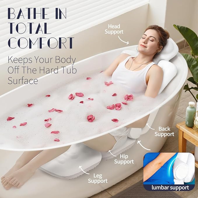 Full Body Bath Pillow for Tub, Thick Bathtub Cushion Mat - Image 3