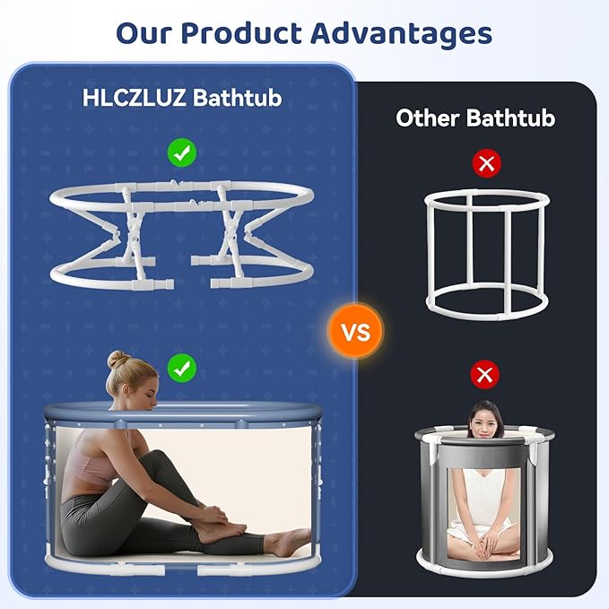 Portable Bathtub, Foldable Bathtub No Installation, Freestanding Shower Bathtubs - Image 6