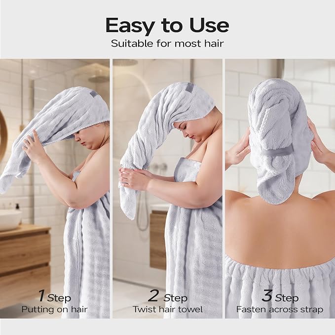 REDKISS Grey Plus Size Towel Wrap - Image 5