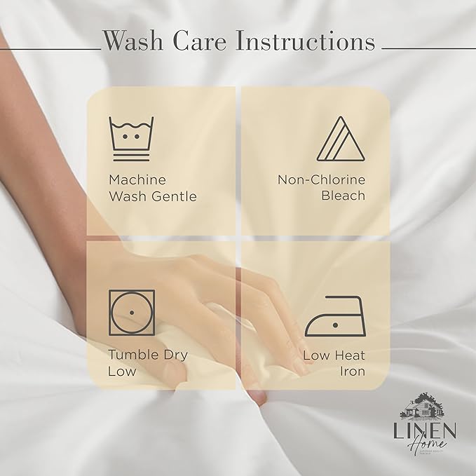 Linen Home 100% Cotton Percale Sheets King Size, Deep Pocket, 4 Pieces Set - Image 5