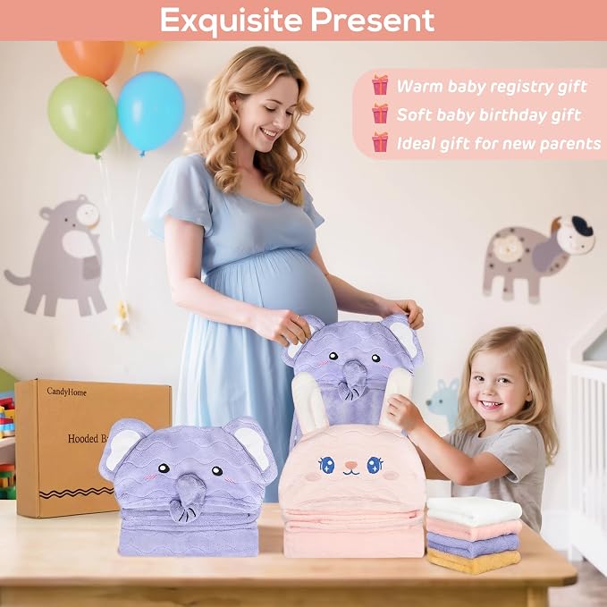 6 PCS Toddler Bath Towel Set for Boy Girl 0-5 Year, Ultra Soft Gifts for Infant - Image 9