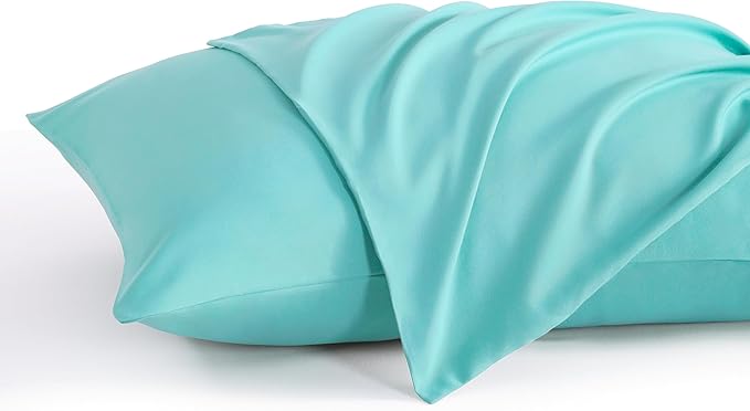 NTBAY Queen Pillow Cases Set, 2 Pack Brushed Microfiber 20x30 Inches, Aqua by NTBAY