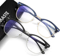 Blue Light Blocking Glasses Vintage Half Frame UV Clear Lens Anti Eyestrain by AOMASTE