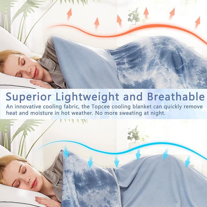 Topcee Cooling Blanket for Hot Sleepers, Absorbs Heat to Keep Body Cool for - Image 5