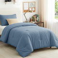CozyLux Twin Comforter Set Grayish Blue, 2 Pieces Twin Extra Long Solid by CozyLux