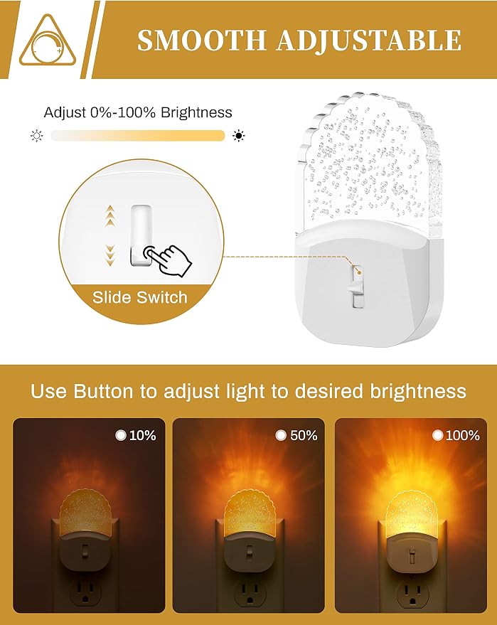 DORESshop Night Lights Plug Into Wall, Amber Warm Night Light, Dusk to Dawn - Image 4