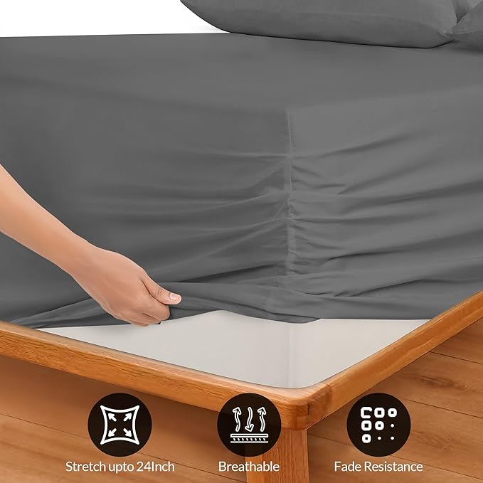 Royale Linens Extra Deep Pocket Queen Fitted Sheet Only - Image 3
