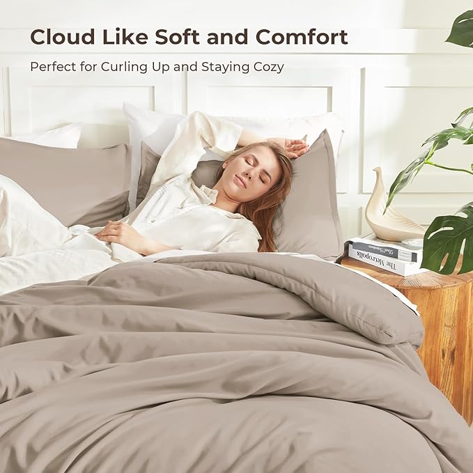 Litanika Light Coffee Oversized King Comforters Super King Size, 3 Pieces - Image 2