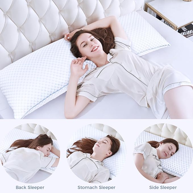 OSBED Cooling Adjustable Shredded Memory Foam Body Pillow - Image 6