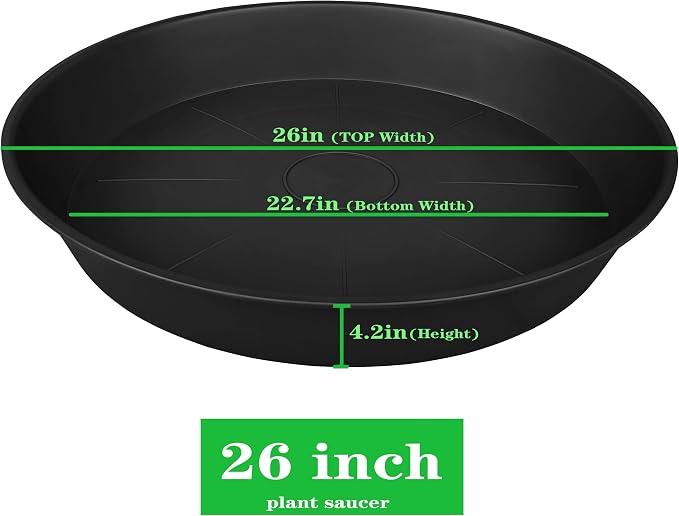 2 Pack of 25 26 inch Plant Saucer Round, 4.2" Depth Tray, Large Plant Saucers - Image 2