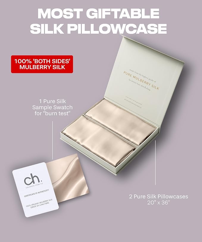 SUNDAYSILKS™ | Silk Pillow Cases 2 Pack | 22 Momme Mulberry Silk Pillowcase Set - Image 6