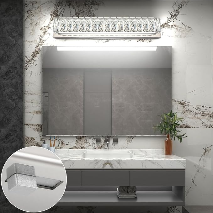 ZUZITO Crystal Vanity Lights for Bathroom 18W LED Bathroom Light Bar Modern - Image 4