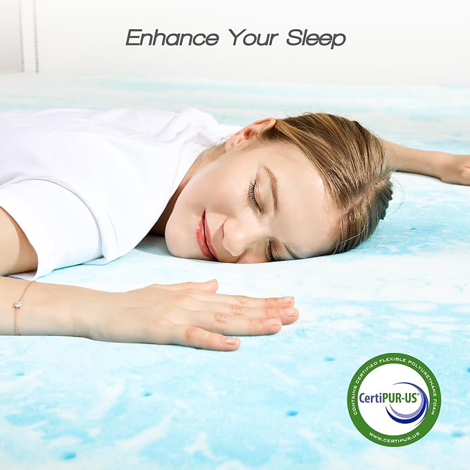 Sweetcrispy Mattress Topper Full, 3 Inch Thick Memory Foam Gel Infused Cooling - Image 5