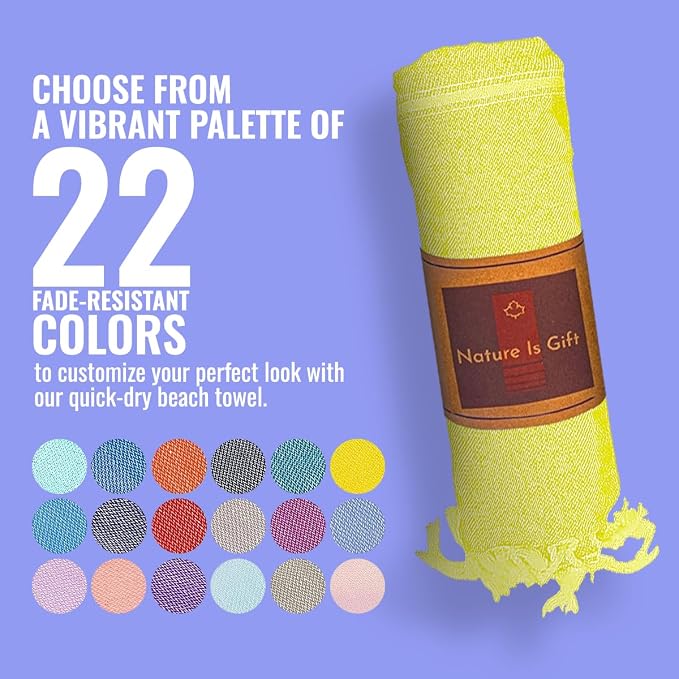 Beach Towel 100% Cotton Turkish Beach Towel Adult 38x70 Inch Pre-washed - Image 5
