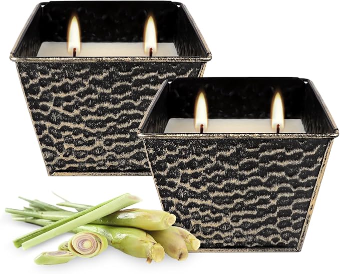 2Pcs Citronella Candles Outdoor Indoor-Large 12oz Scented 50H Long Lasting - Image 3