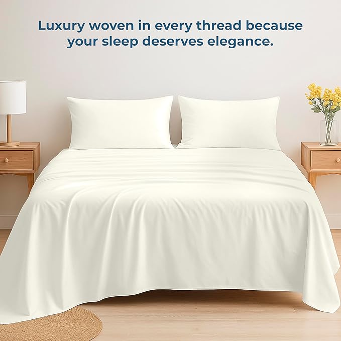 Royale Linens 100% Organic Cotton Full Flat Sheet Only - Image 6