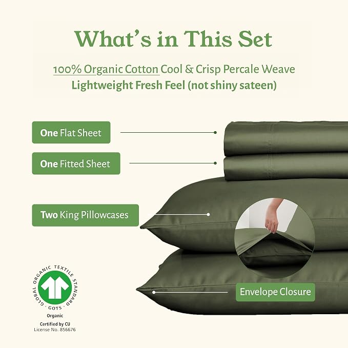 California Design Den Soft 100% Organic Cotton Bed Sheets California King Size - Image 4