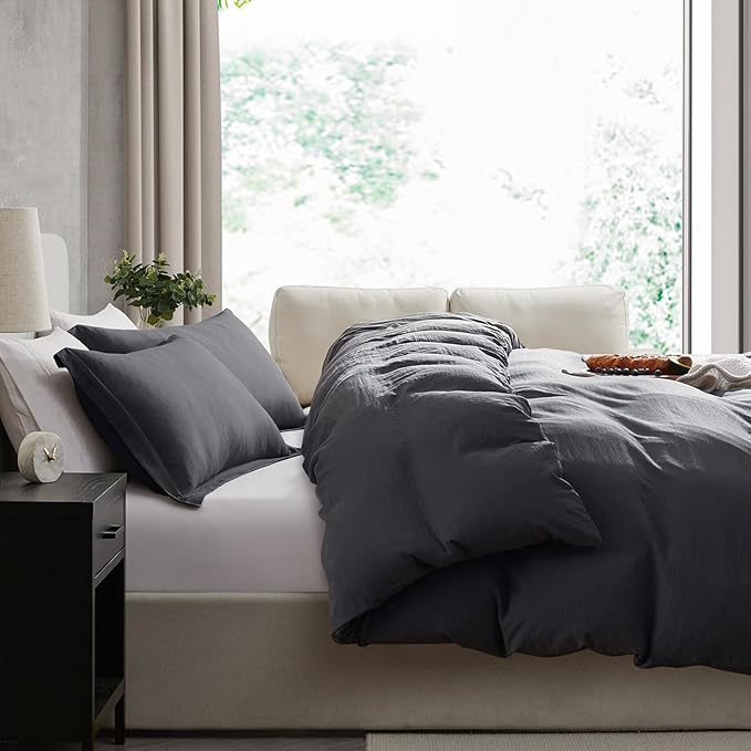 Nestl Dark Grey California King Duvet Cover Sets - Image 7