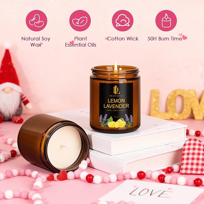 Lemon Lavender Candles, Lemon Lavender Scented Candle, Mother's Day Candle Gifts - Image 2