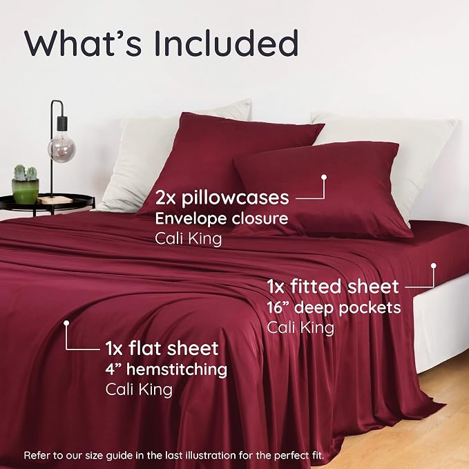 Bambaw 100% Viscose Derived from Bamboo Sheets California King Size Set – 4pcs - Image 2