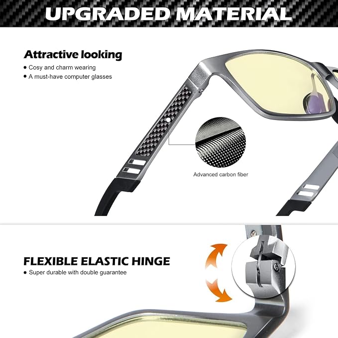 ANYLUV Blue Light Blocking Glasses Men Computer Gaming Glasses Lightweight - Image 3