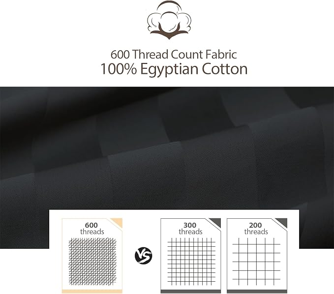 2-Pack 100% Egyptian Cotton Fitted Sheet TwinXL Size, 600 Thread Count Cotton - Image 8