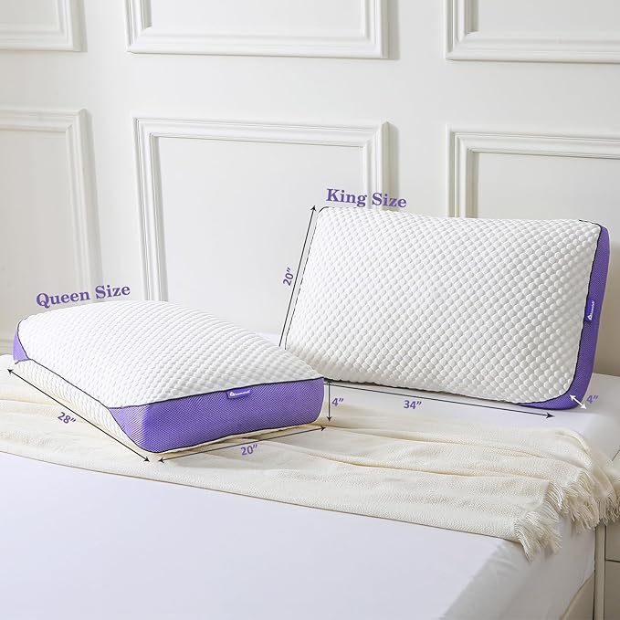 HOMELAB Adjustable Shredded Memory Foam Pillow King Size, Cooling Bed Pillow - Image 9
