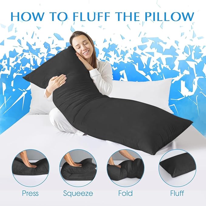 SHOUREN Cotton Memory Foam Body Pillow Insert- Cooling Breathable Full Body - Image 7