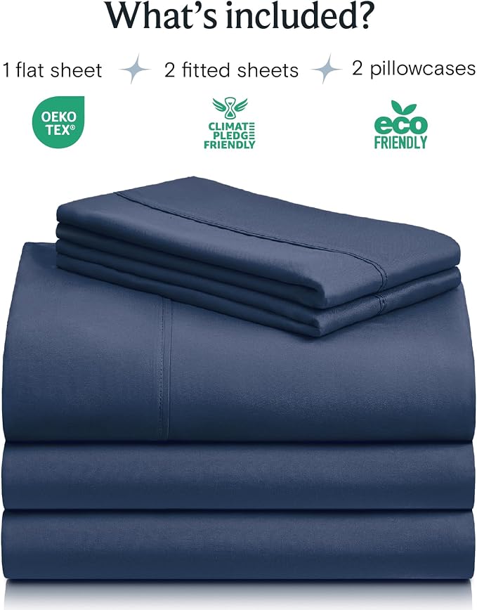 LuxClub 5 PC Split King Sheet Set, Breathable Luxury Bed Sheets, Deep Pockets - Image 2