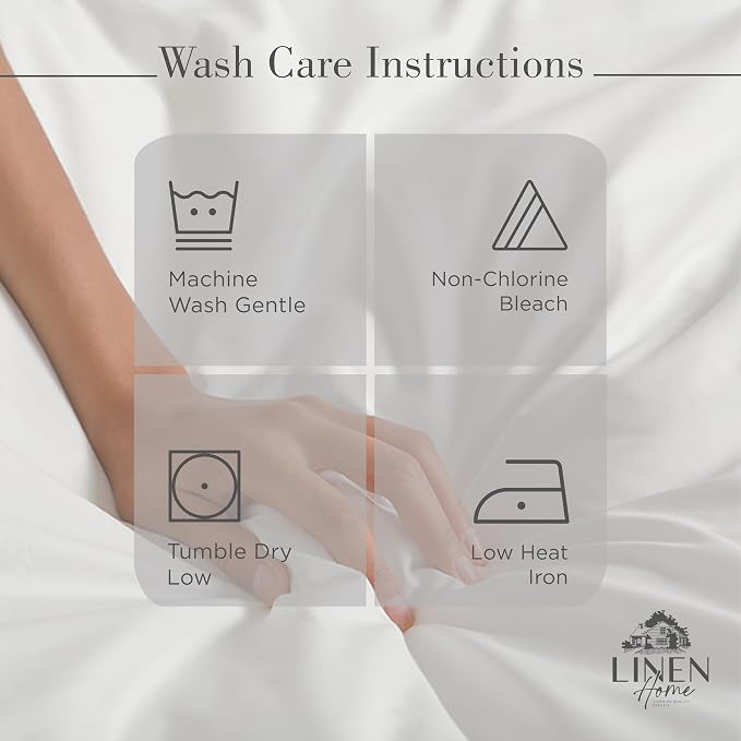 Linen Home 100% Cotton Percale Sheets Queen Size, Snow White, Deep Pocket - Image 5