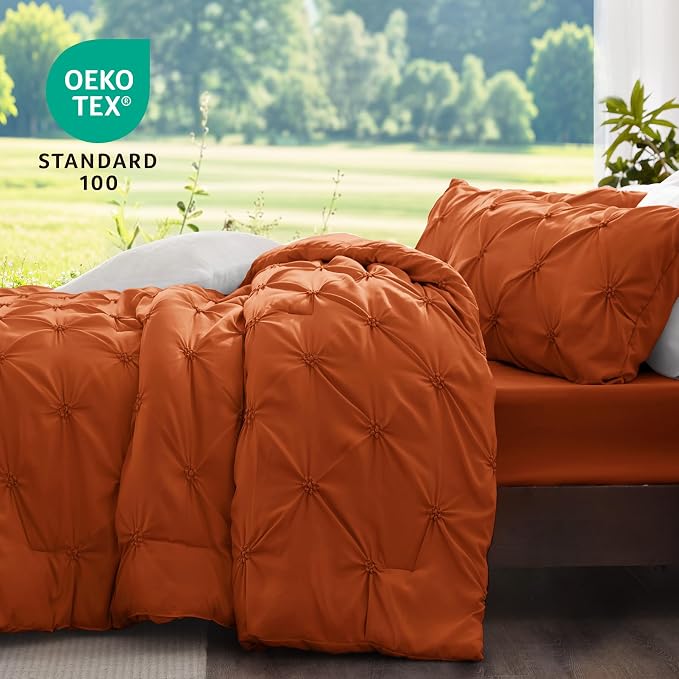 BEDELITE Burnt Orange Twin Comforter Set - Image 3